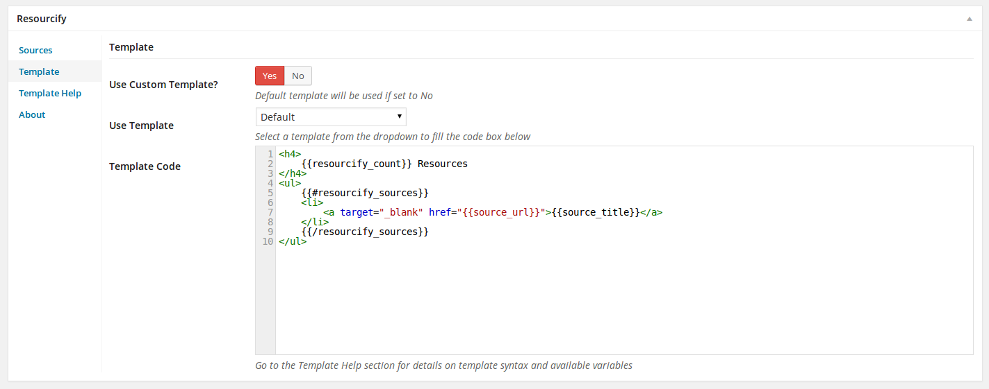Template Editor alt text
