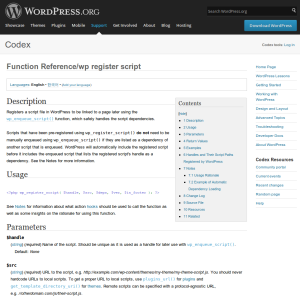 Wordpress Codex