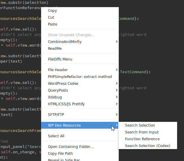Right Click Menu
