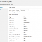 User Meta Display Wordpress Plugin Output